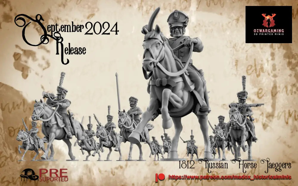 Napoleonic Russian Mounted Jaegers | Battlecat 28mm Historical Wargaming Miniatures Role Playing Miniatures