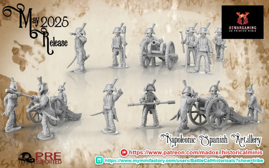 Napoleonic Spanish Artillery | Battlecat 28mm Historical Wargaming Miniatures Role Playing Miniatures