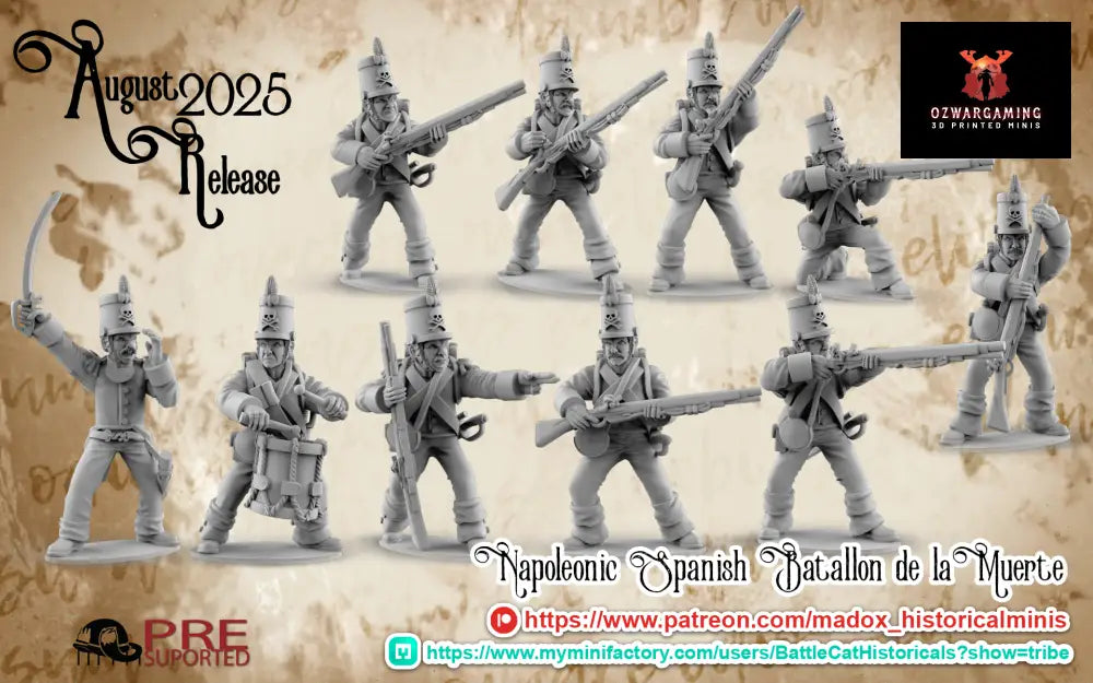 Napoleonic Spanish Batallon de la Muerte | Battlecat 28mm Historical Wargaming Miniatures Role Playing Miniatures