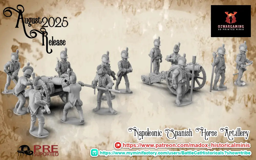 Napoleonic Spanish Horse Artillery | Battlecat 28mm Historical Wargaming Miniatures Role Playing Miniatures
