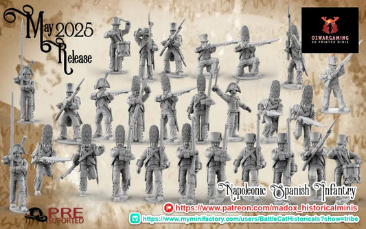Napoleonic Spanish Infantry | Battlecat 28mm Historical Wargaming Miniatures Role Playing Miniatures