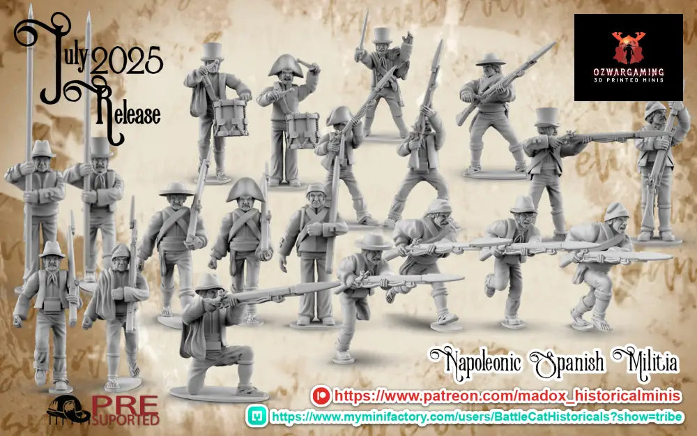 Napoleonic Spanish Militia | Battlecat 28mm Historical Wargaming Miniatures Role Playing Miniatures