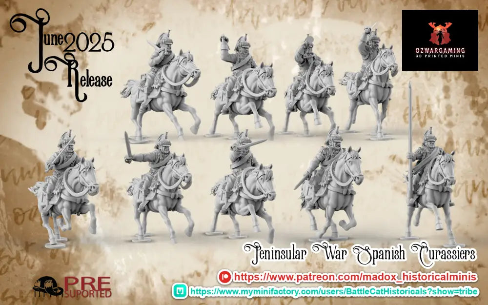 Napoleonic Spanish Peninsular Cuirassiers | Battlecat 28mm Historical Wargaming Miniatures Role Playing Miniatures
