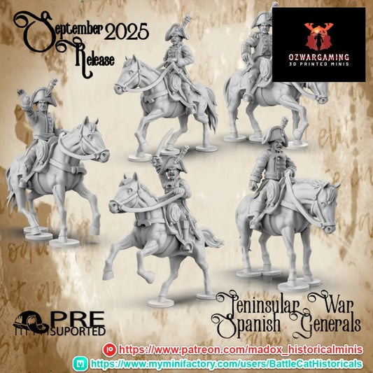 Napoleonic Spanish Peninsular Generals | Battlecat 28mm Historical Wargaming Miniatures Role Playing Miniatures