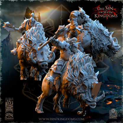 Nestah Orcs Beast Boars Riders | The Beholder Miniatures 28/32mm Fantasy Wargaming Miniatures
