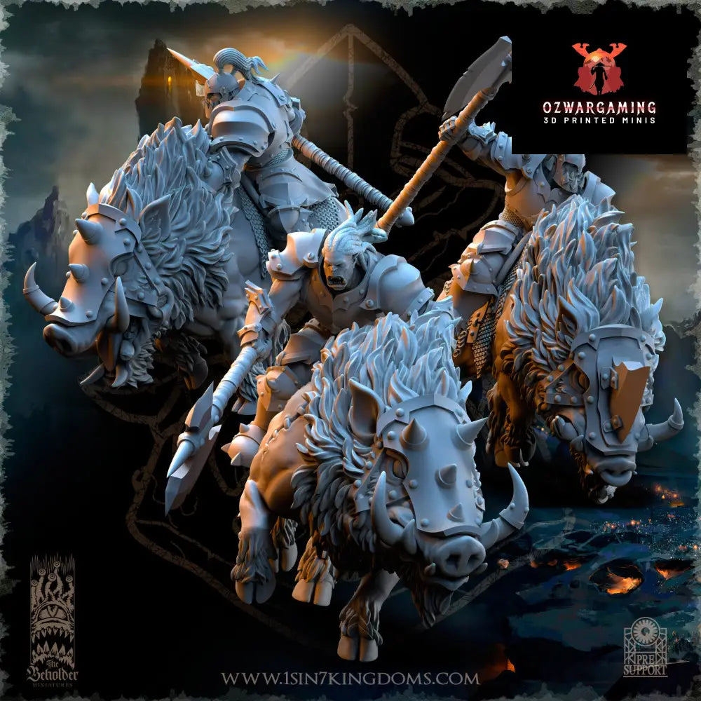 Nestah Orcs Beast Boars Riders | The Beholder Miniatures 28/32mm Fantasy Wargaming Miniatures