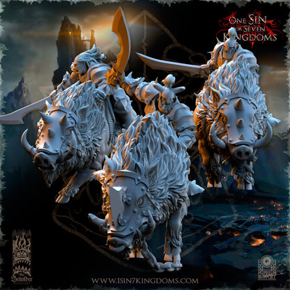 Nestah Orcs Beast Boars Riders | The Beholder Miniatures 28/32mm Fantasy Wargaming Miniatures