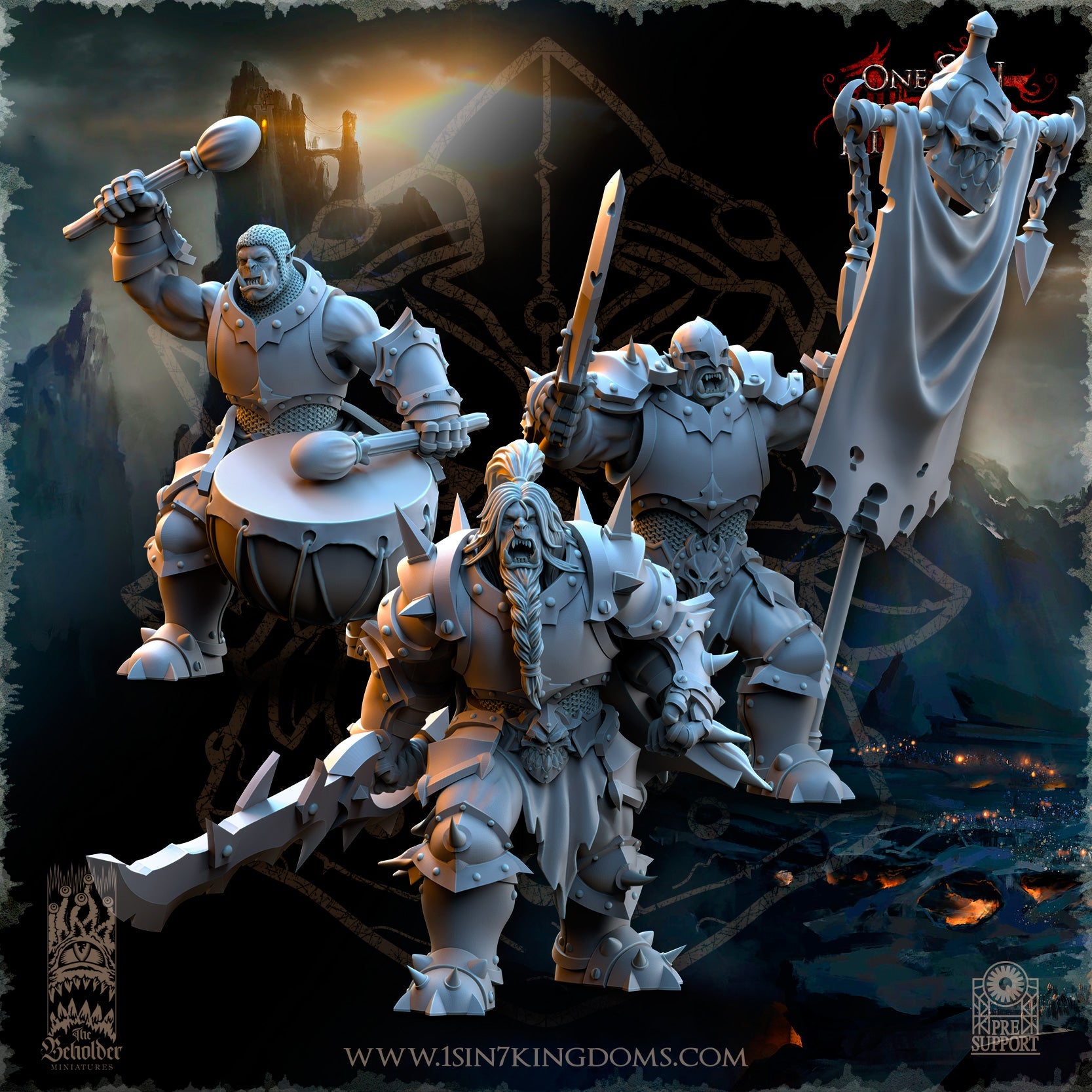Nestah Orcs Warrior Spears | The Beholder Miniatures 28/32mm Fantasy Wargaming Miniatures
