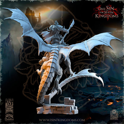 Khur Gann Nestah Orc Warlord on Dragon | The Beholder Miniatures 28/32mm Fantasy Wargaming Miniatures