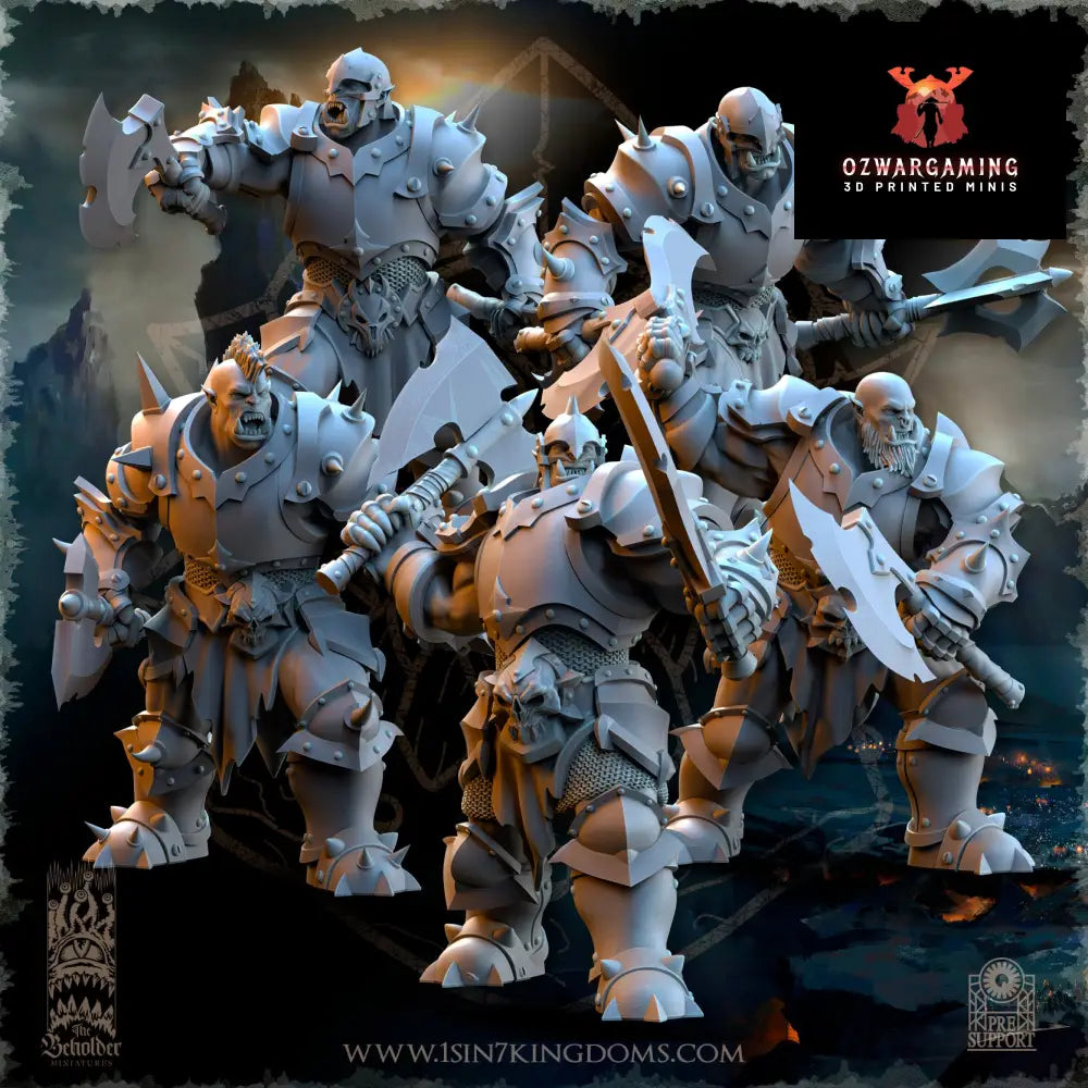 Nestah Orcs Warrior Dual Weapons | The Beholder Miniatures 28/32mm Fantasy Wargaming Miniatures