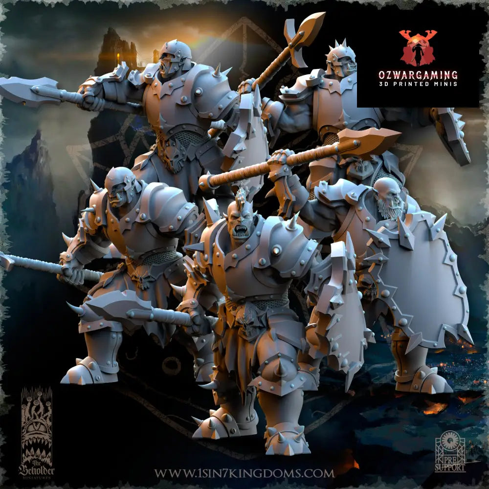 Nestah Orcs Warrior Spears | The Beholder Miniatures 28/32mm Fantasy Wargaming Miniatures