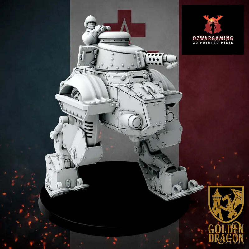 New French Republic CAIM 38 ’Danton’ Scout Battle Walker | Golden Dragon Games Weird WW2 Role Playing Miniatures