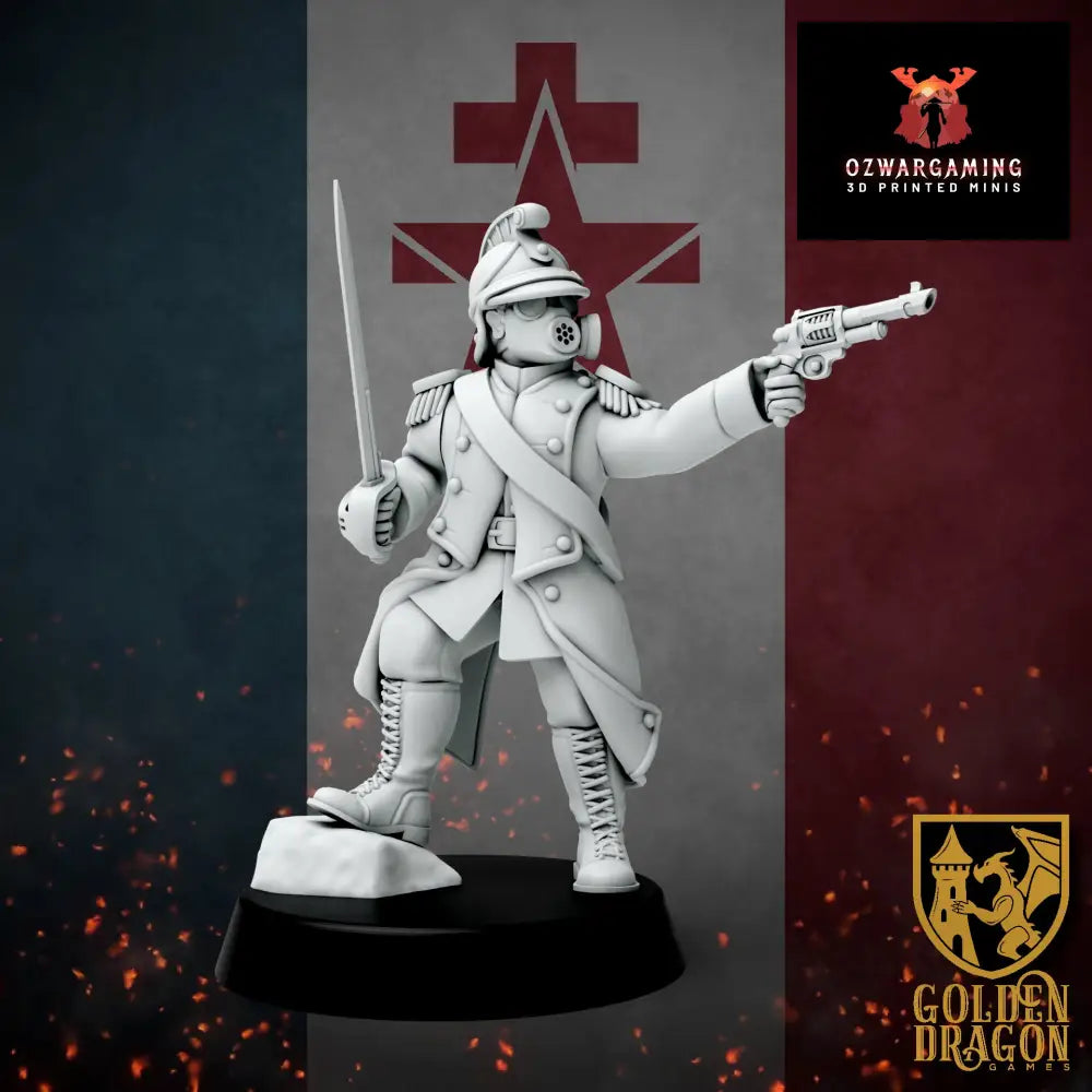 New French Republic Infantry Commissaire | Golden Dragon Games Weird WW2 Role Playing Miniatures