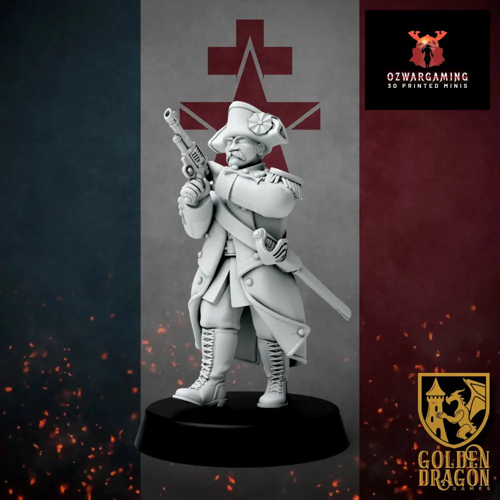 New French Republic Infantry Commissaire | Golden Dragon Games Weird WW2 Role Playing Miniatures
