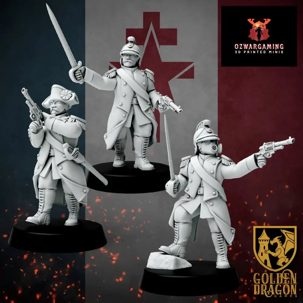 New French Republic Infantry Commissaire | Golden Dragon Games Weird WW2 Role Playing Miniatures