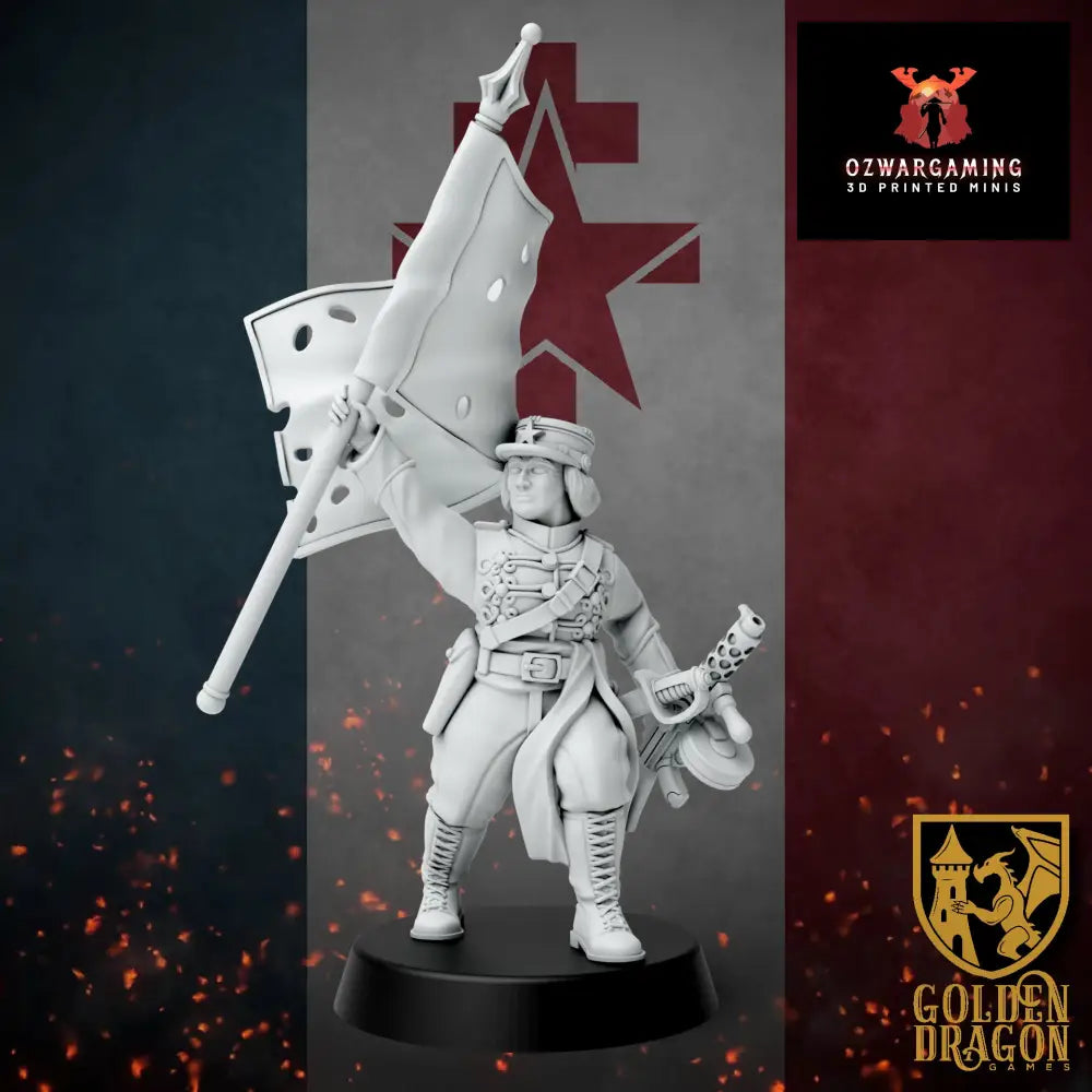 New French Republic Major Marie Courtemanche | Golden Dragon Games Weird WW2 Role Playing Miniatures