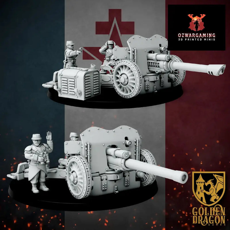 New French Republic Towed Guns | Golden Dragon Games Weird WW2 Role Playing Miniatures
