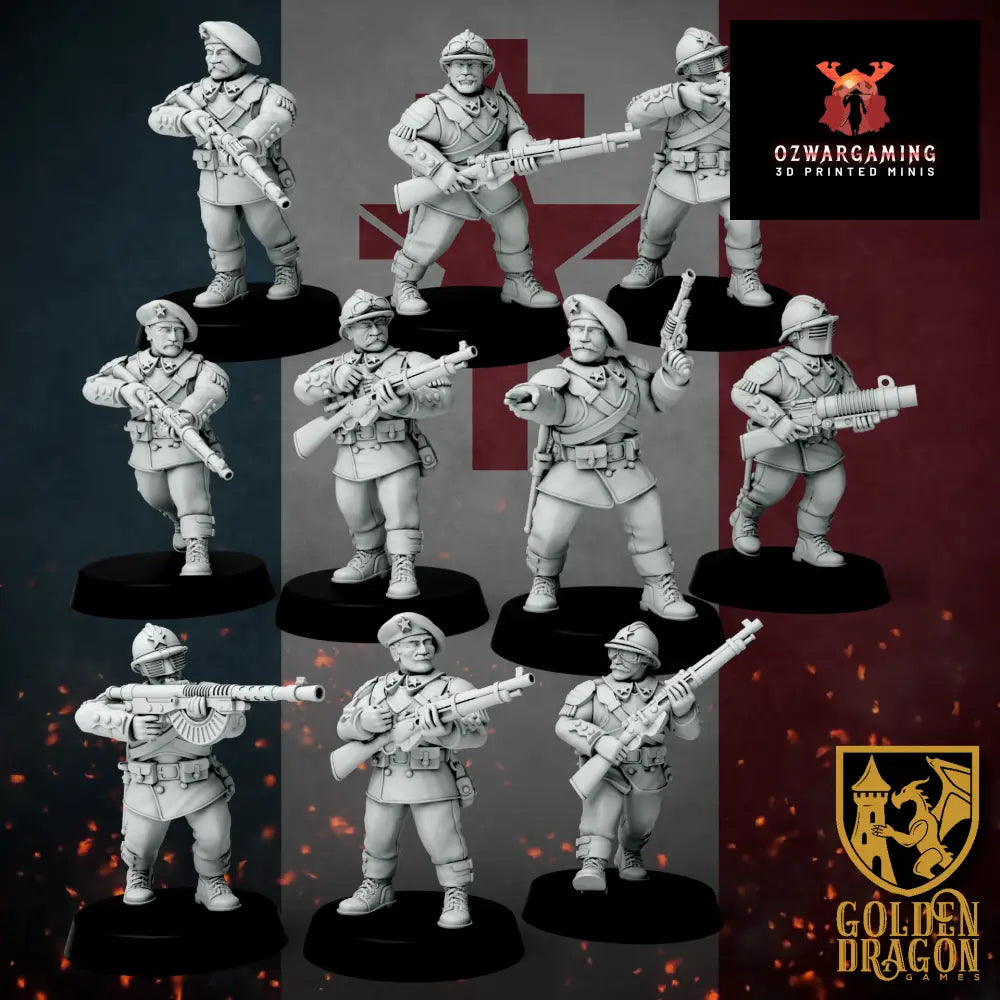 New French Republic Veteran Republican Guard | Golden Dragon Games Weird WW2 Role Playing Miniatures