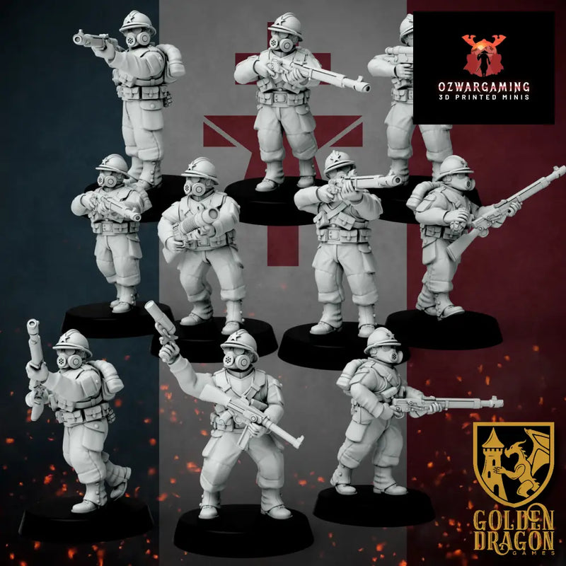 New French Republic Zouaves | Golden Dragon Games Weird WW2 Role Playing Miniatures