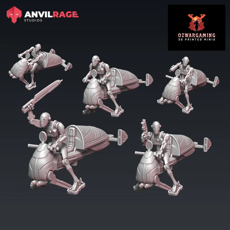 Ninja Droid Speeders | Anvilrage Galactic SciFi Miniatures 32mm 1/47 Legion Scale Role Playing Miniatures