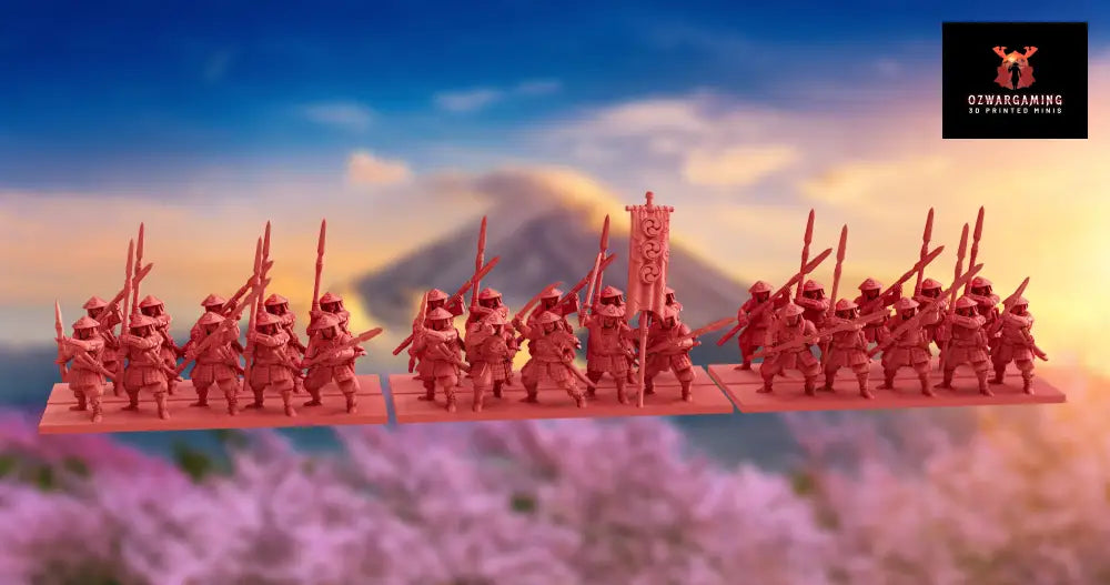 Nippon Ashigaru | OzWG X Kyoushuneko 10mm Fantasy Wargaming Miniatures Role Playing Miniatures