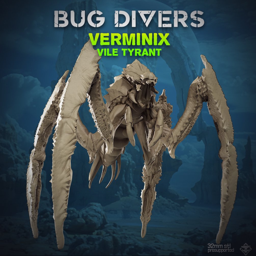 Heckdivers: Verminix Vile Tyrant | Skullforge Studios 32mm Wargaming Miniatures Role Playing Miniatures