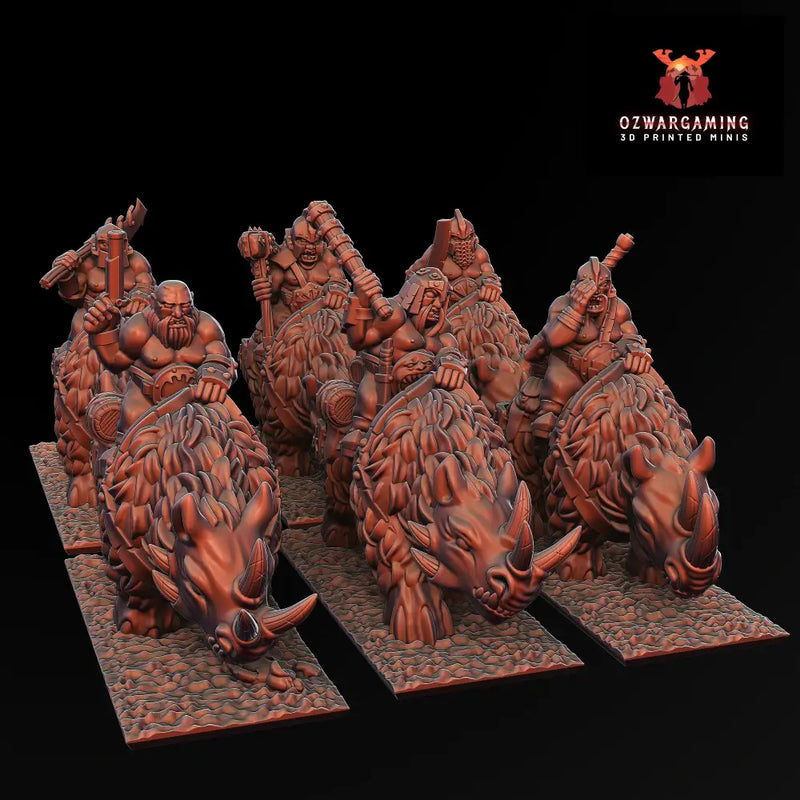 Ogre Tribes Rhino Riders | Greenskin Miniatures 10Mm Fantasy Wargaming Role Playing