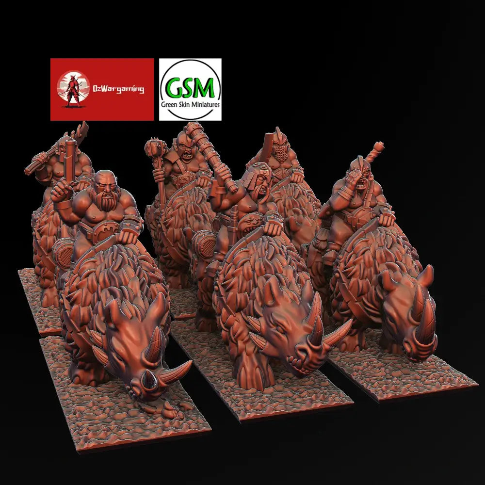 Ogre Tribes Rhino Riders | Greenskin Miniatures 10Mm Fantasy Wargaming Role Playing