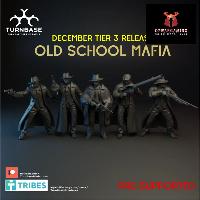 Old School Mafia Gang | Turnbase Modern Military Wargaming Miniatures Role Playing Miniatures