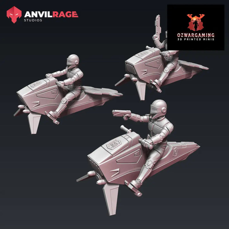 Old Way Peacekeeper Bikes | Anvilrage Galactic SciFi Miniatures 32mm 1/47 Legion Scale Role Playing Miniatures