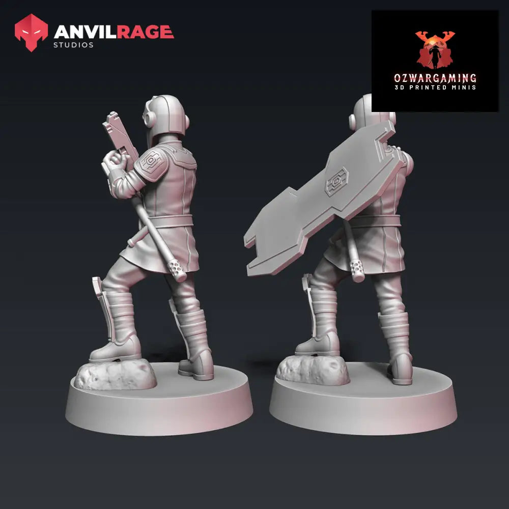 Old Way Peacekeeper Officers | Anvilrage Galactic SciFi Miniatures 32mm 1/47 Legion Scale Role Playing Miniatures
