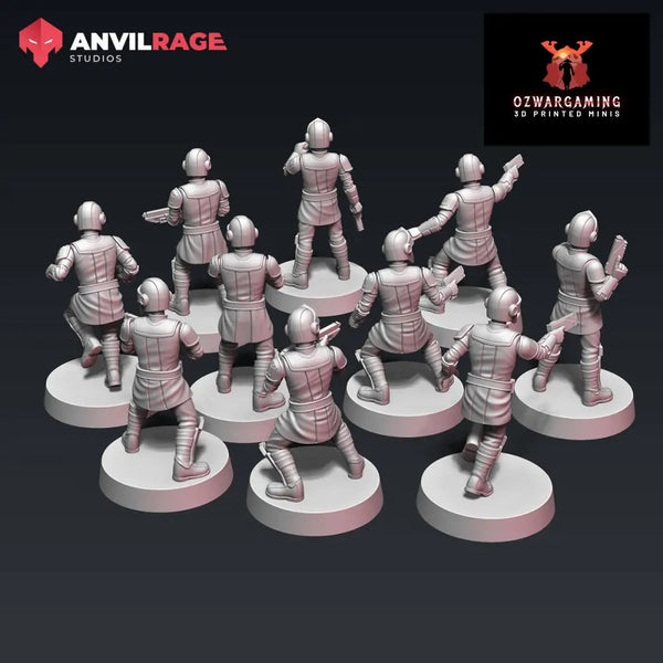 Old Way Peacekeeper Pistoleers | Anvilrage Galactic SciFi Miniatures 32mm 1/47 Legion Scale Role Playing Miniatures