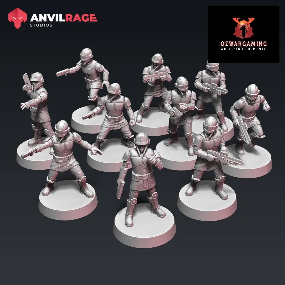 Old Way Peacekeeper Pistoleers | Anvilrage Galactic SciFi Miniatures 32mm 1/47 Legion Scale Role Playing Miniatures