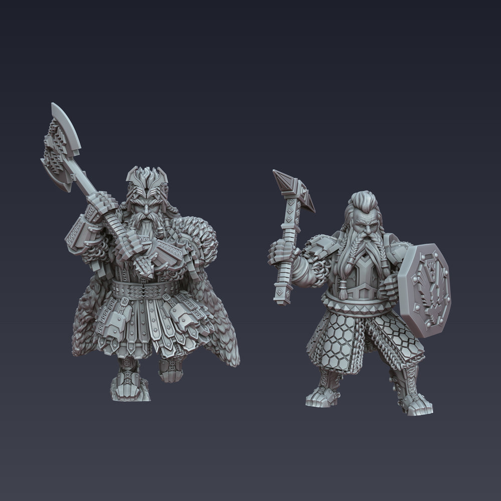 Iron Blooded Dwarf Old King and Prince | 25mm Fantasy Wargaming Miniatures