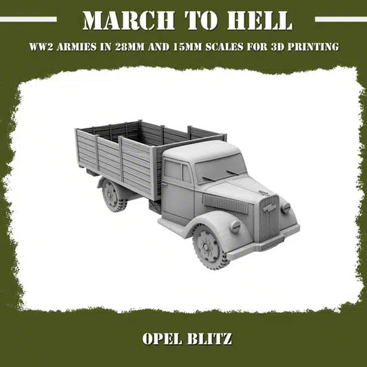WW2 GERMAN ARMY (WEHRMACHT) OPEL BLITZ | 3DBreed 15mm Wargaming Miniatures