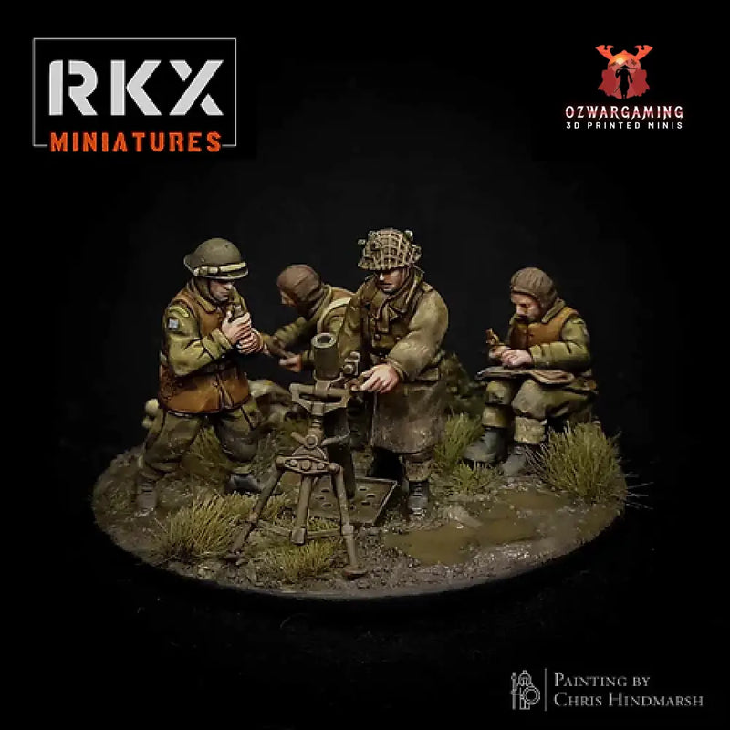 Operation Plunder Canadian 3’’ Mortar Team | RKX Miniatures 28mm WW2 Wargaming Miniatures Role Playing Miniatures