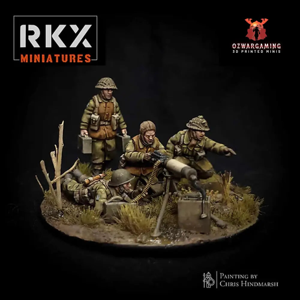 Operation Plunder Canadian Vickers HMG Team | RKX Miniatures 28mm WW2 Wargaming Miniatures Role Playing Miniatures