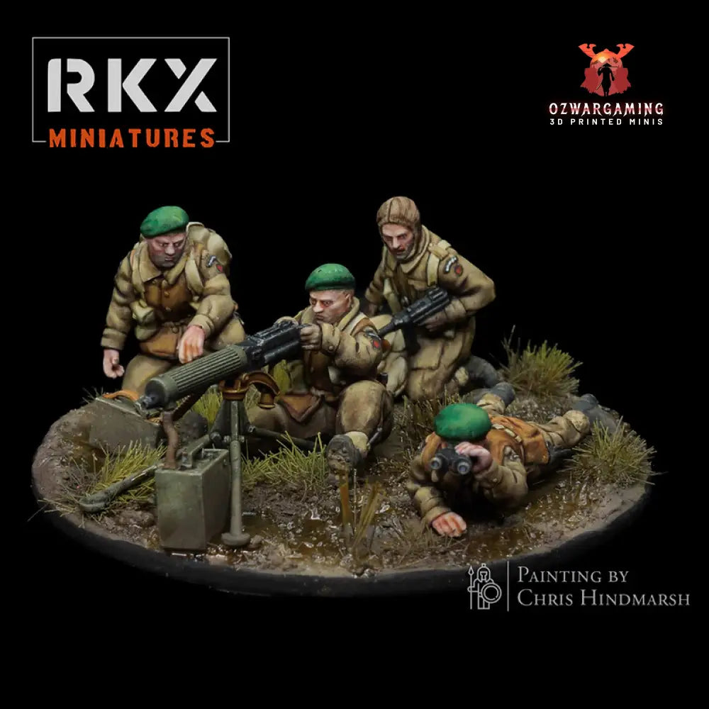 Operation Plunder Commonwealth Commandos Vickers HMG Team | RKX Miniatures 28mm WW2 Wargaming Miniatures Role Playing