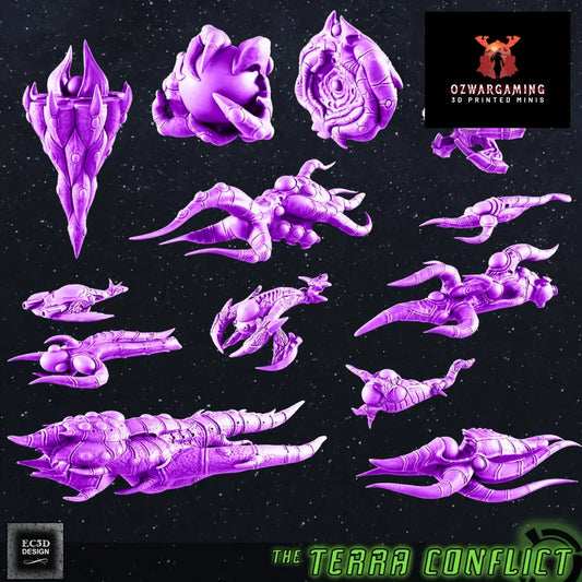 Oq’uiar Fleet | EC3D Fleet Scale Sci Fi Miniatures Role Playing Miniatures