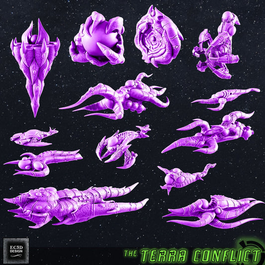 Oq’uiar Fleet | EC3D Fleet Scale Sci Fi Miniatures Role Playing Miniatures