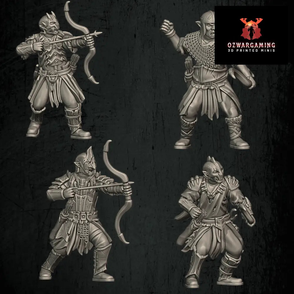 Orc Archery Pack | Quartermaster3D 25mm Fantasy Wargaming Miniatures Role Playing Miniatures