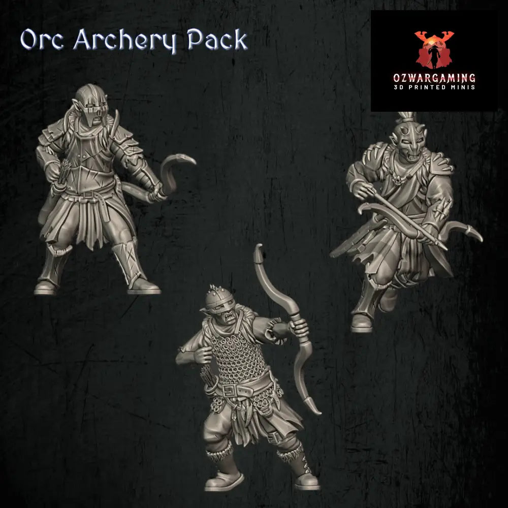 Orc Archery Pack | Quartermaster3D 25mm Fantasy Wargaming Miniatures Role Playing Miniatures