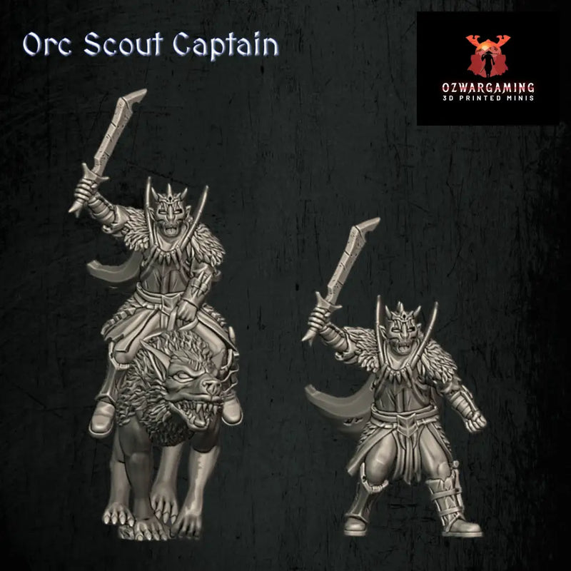 Orc Scout Captain | Quartermaster3D 25mm Fantasy Wargaming Miniatures Role Playing Miniatures