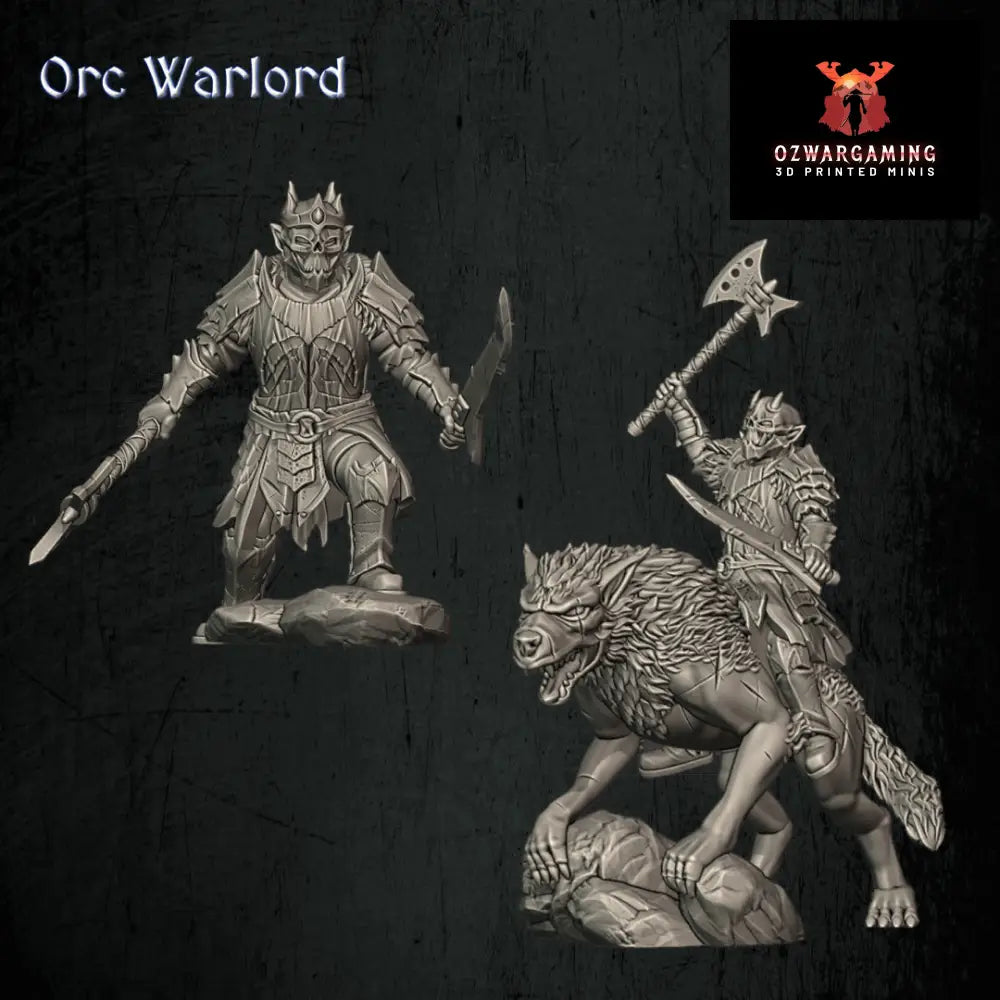 Orc Warlord | Quartermaster3D 25mm Fantasy Wargaming Miniatures Role Playing Miniatures