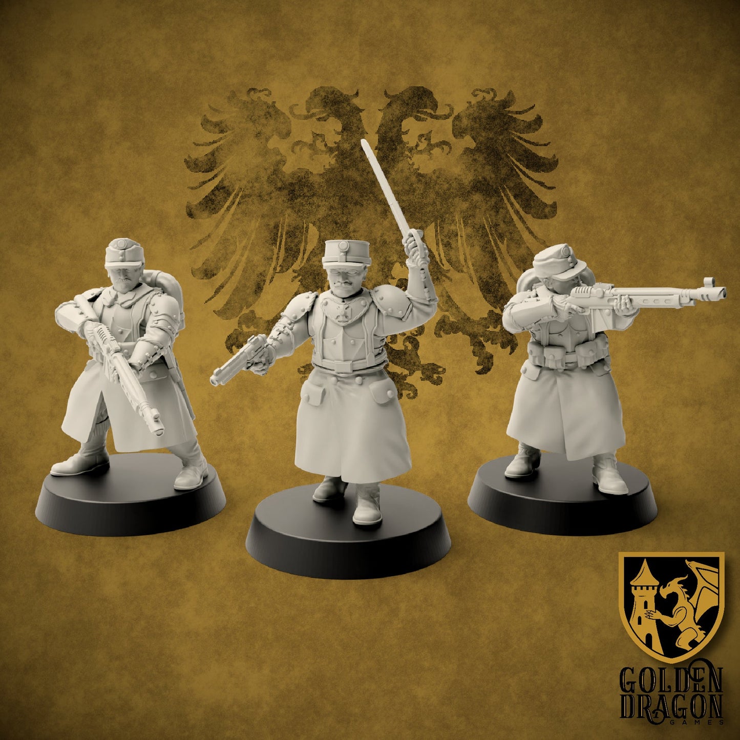 Holy Roman Empire Veterans and Command | Golden Dragon Games Weird WW2 Role Playing Miniatures