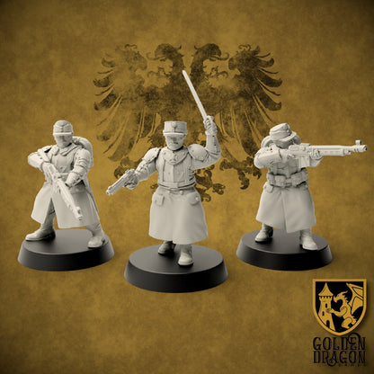 Holy Roman Empire Veterans and Command | Golden Dragon Games Weird WW2 Role Playing Miniatures