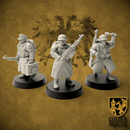 Holy Roman Empire Veterans and Command | Golden Dragon Games Weird WW2 Role Playing Miniatures