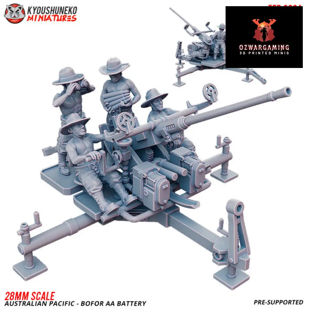 Pacific Australian BOFOR AA Battery | Kyoushuneko 28mm WW2 Wargaming Miniatures Role Playing Miniatures