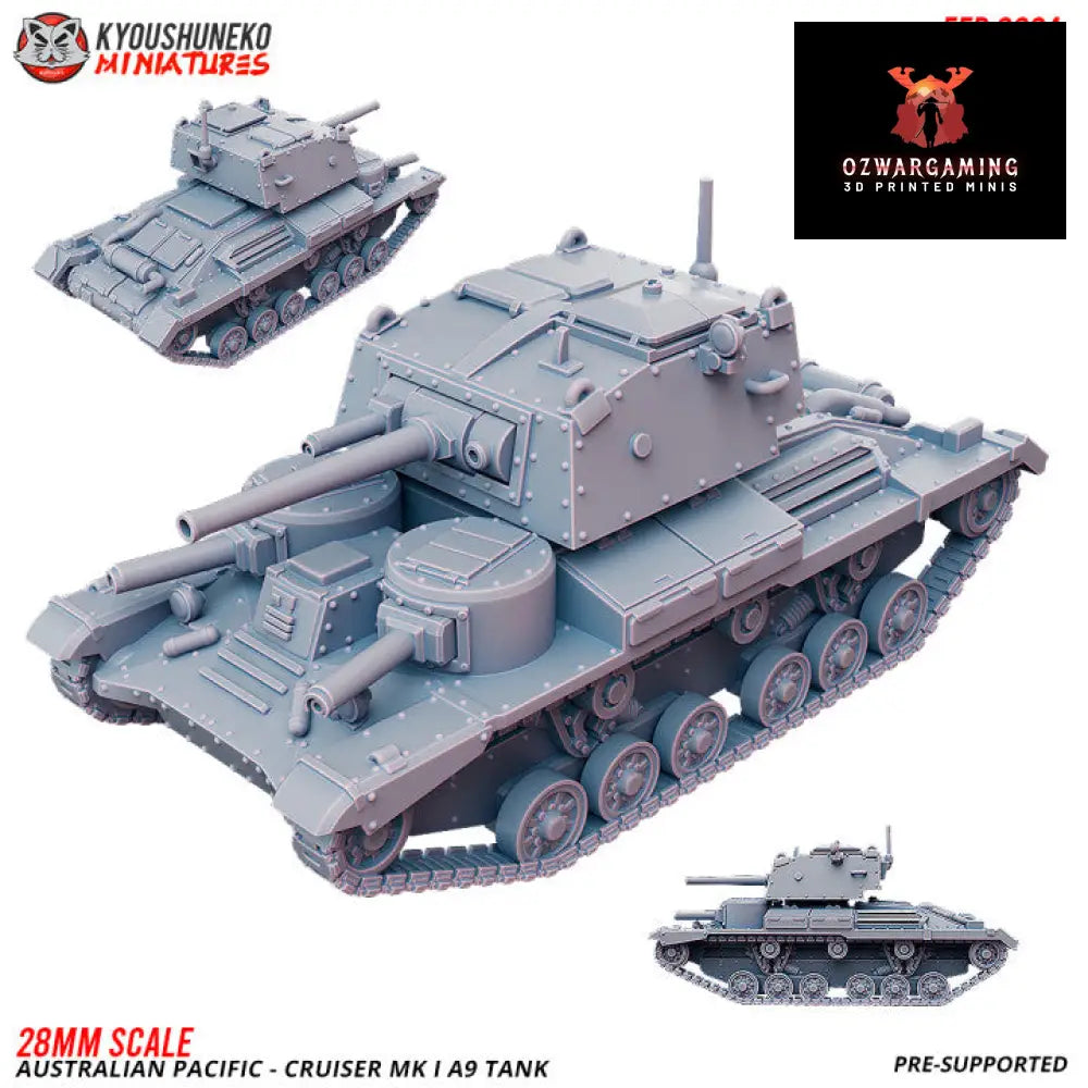Pacific Australian Cruiser I Tank | Kyoushuneko 28mm WW2 Wargaming Miniatures Role Playing Miniatures