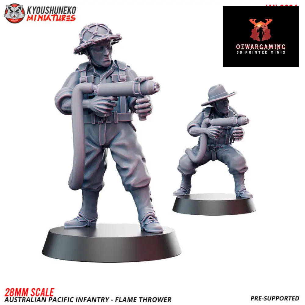 Pacific Australian Flamethrowers | Kyoushuneko 28mm WW2 Wargaming Miniatures Role Playing Miniatures